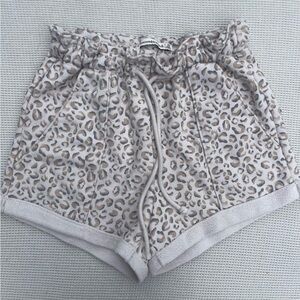 Abercrombie & Fitch Beige Leopard Print High Waist Shorts